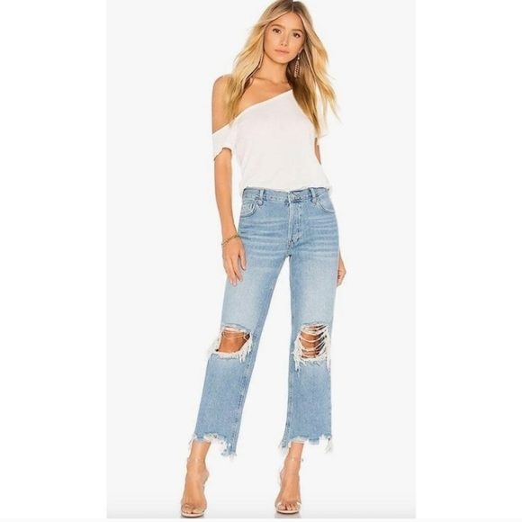 Free People Women's Maggie Mid-Rise Straight Leg Jeans - Picture 2 of 12